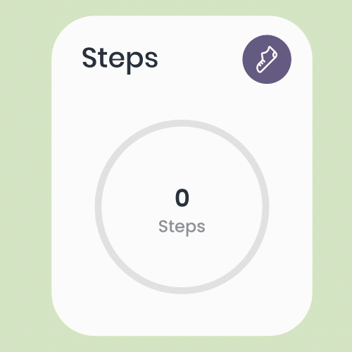 An animated GIF of the app's steps taken tile.
